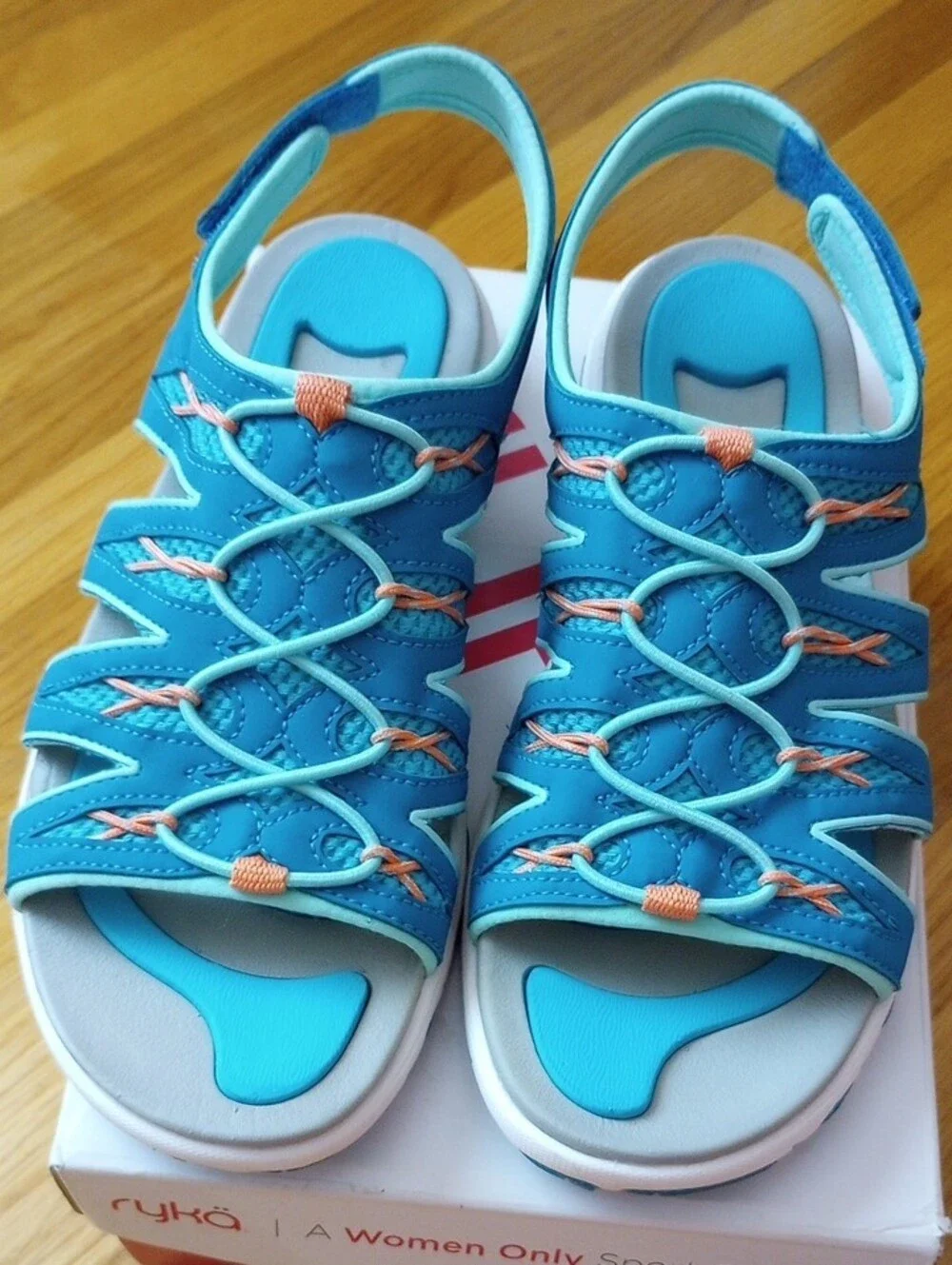 Ryka Teal and Coral Women's Sport Sandals